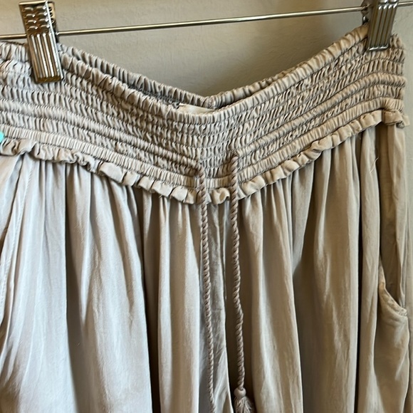 Wilfred Crinkle Pants Wide Leg Cropped Drawstring Gathered Waist Modal Size XS - Picture 3 of 12